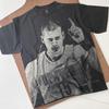 Nikola Jokic Der Joker Handgemachtes gebleichtes T-Shirt: Spray Art Faded Black Baumwolle Unisex