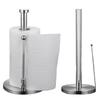 Practical Stainless Steel Paper Holder Vertical Weighted Base Paper Roll Stand Simply Tear Non-slip Freshness Film Shelf Kitchen