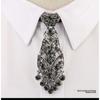 Fashion, Personality, Trendy, Unisex Korean Version of the Reception, Wedding Officiant, Metal Diamond-encrusted Small Tie