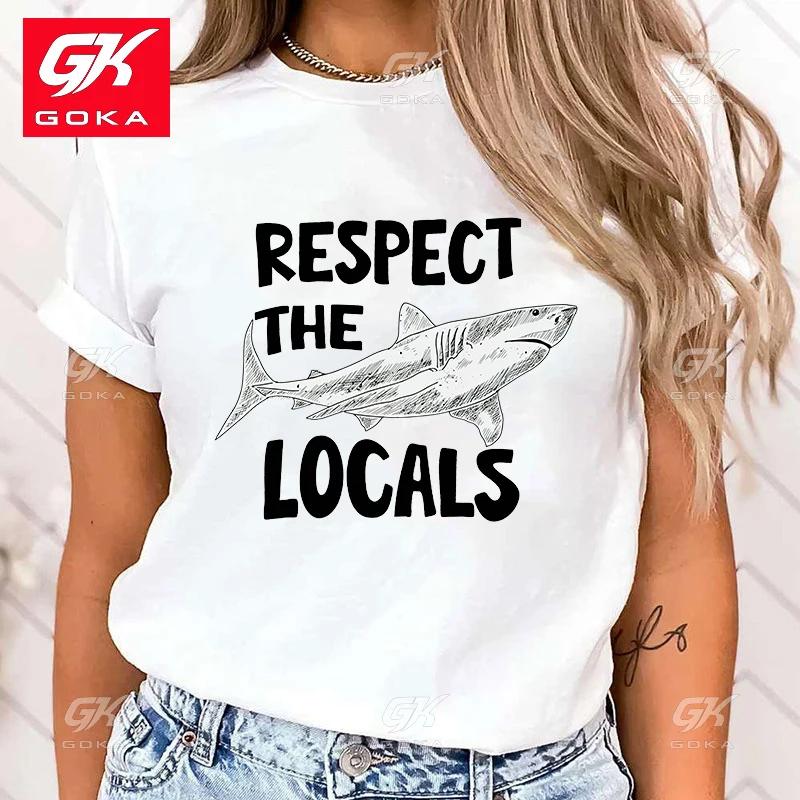 

Premium Cotton T Shirt Fashion Protect The Ocean Protect The Locals Printed T Shirts Retro Style Women Tops Tees Unisex T Shirts S