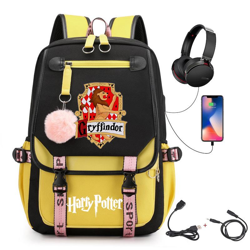 3 Piece School Backpack Set for Students Large Capacity Oxford Cloth Schoolbag with Shoulder Strap and Pencil Case