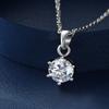 MomentWish Moissanite Necklace for Women, 1 Carat Moissanite, Simple Silver 925 Pendant, Birthday or Anniversary Gift (40cm Long + 5cm Adjuster), Incl