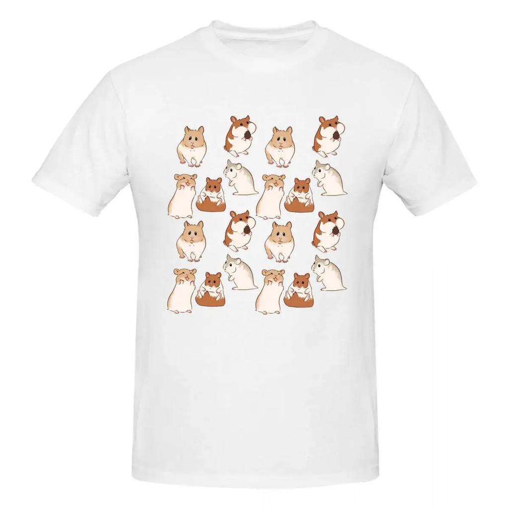 100 Cotton Cute Hamster Pattern Tshirt Unisexs Classic Oversized T Shirt Unisex Oneck Summer Shirts Tops S6xl