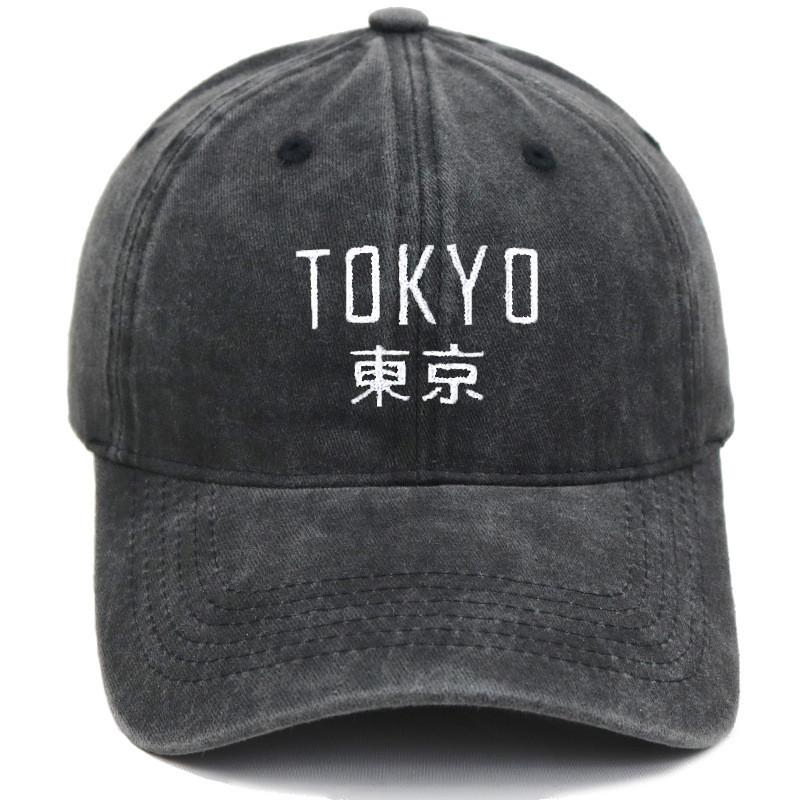 

Vintage Water Wash Cotton Baseball Cap With Embroidered Letters For Outdoor Sun Protection Black