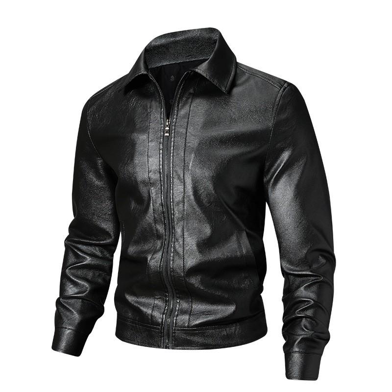 Mens Slim Fit Faux Leather Bomber Jacket Winter 2026 Casual Stylish Outerwear With Zipper Side Pockets