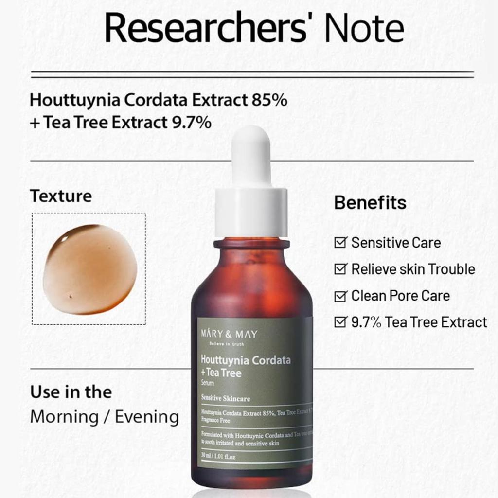 Mary&May Sérum Houttuynia Cordata + Arbre à Thé 30 ml BOUTIQUE AUTHENTIQUE