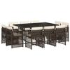 VidaXL 11-Piece Garden Dining Set with Cushions, Table and Folding Back Chairs, Outdoor Patio Furniture 3211029