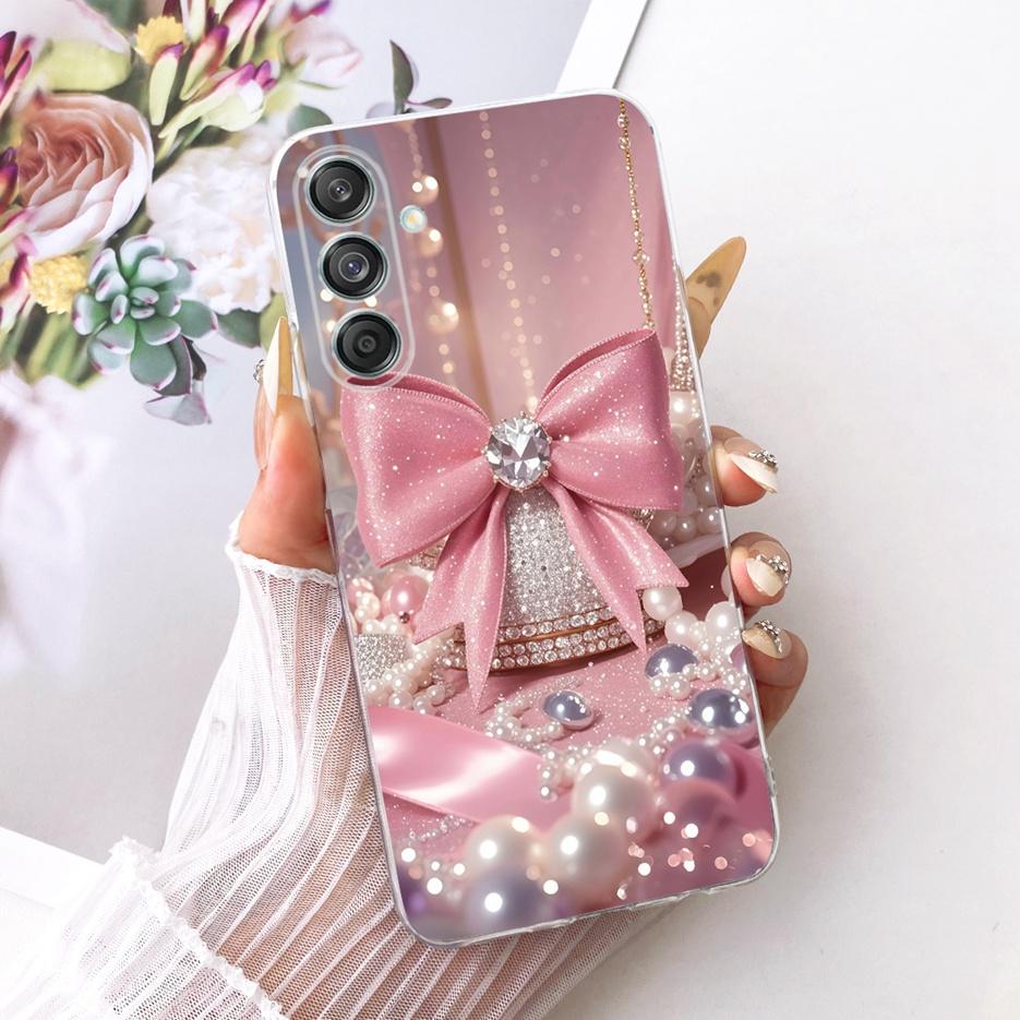 Etui do Samsung Galaxy M55 SM-M556B Nowe Kwiaty Motyl Malowane Pokrowiec Miękki Silikonowy Etui Do Samsung M55 M 15 Galaxy M15 Torby