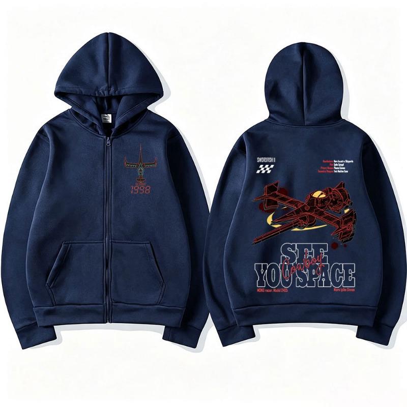 Felpe con zip Cowboy Bebop Spike Spiegel Manga Uomo Donna Moda Maniche Lunghe Oversize Felpe con zip Pullover Cappotti