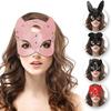 Rabbit Headgear Mask, Animal Costume, Masquerade, Cat Mask, Fox Mask, Cosplay, Bunny Ears, Bunny Headband (Pink)