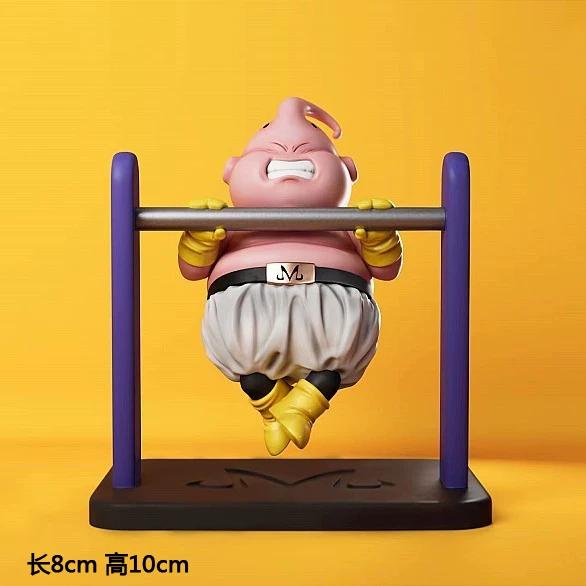 10cm Dragon Ball GK Fat Majin Buu Fitness Figures Boxing Yoga Running Anime Model Toy Car Ornament Computer Case Decor Boy Gifts