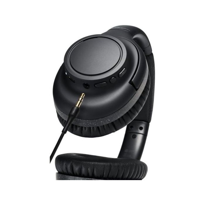 Auriculaires Bluetooth - AUDIO TECHNICA - Noir - Autonomie 90 Heures - Sans Fil - Micro Intégré