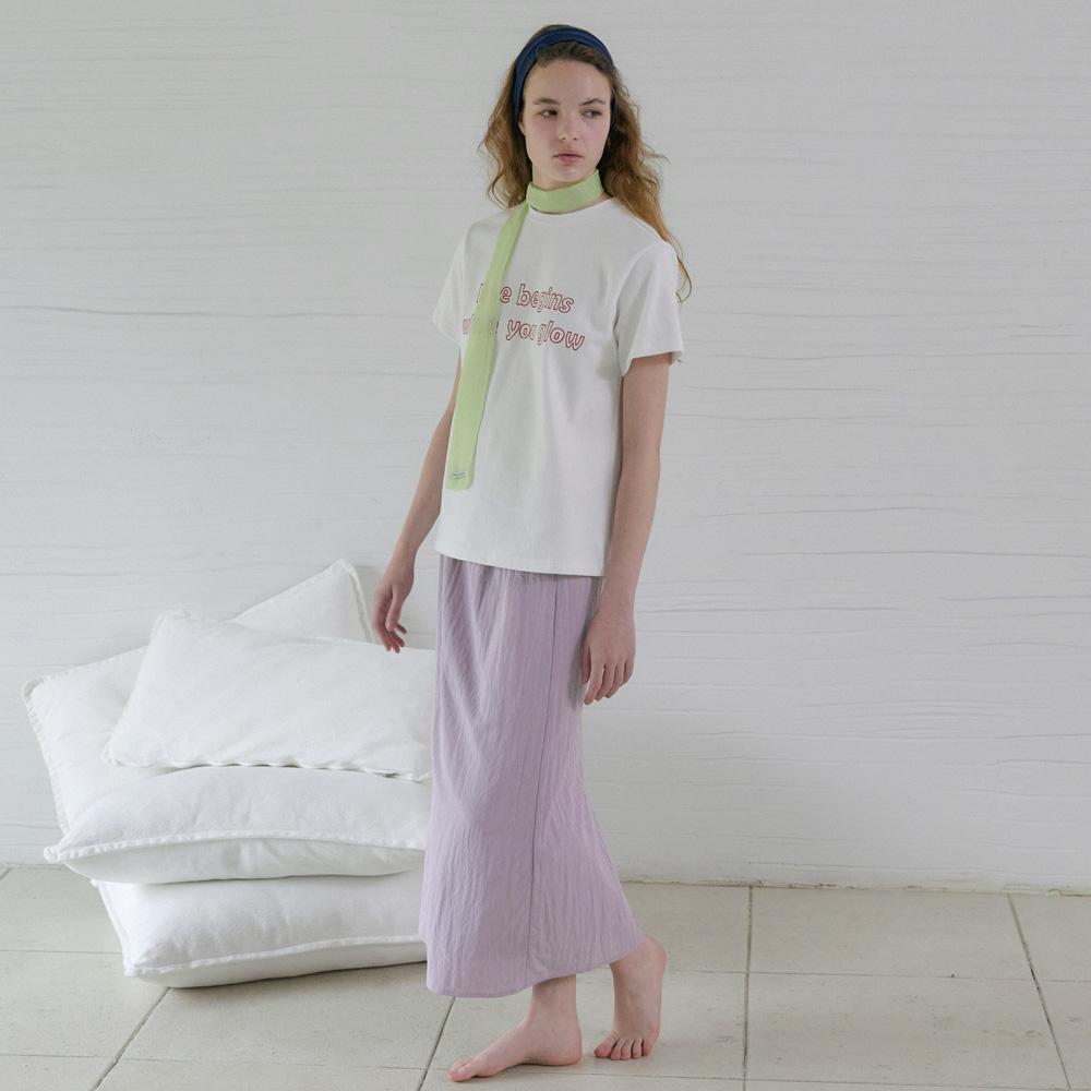 Elssibeui Shirred Waist Midi Skirt_Light Purple