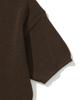 KNITTED Coolever Henley Neck Short Sleeve Knit Brown