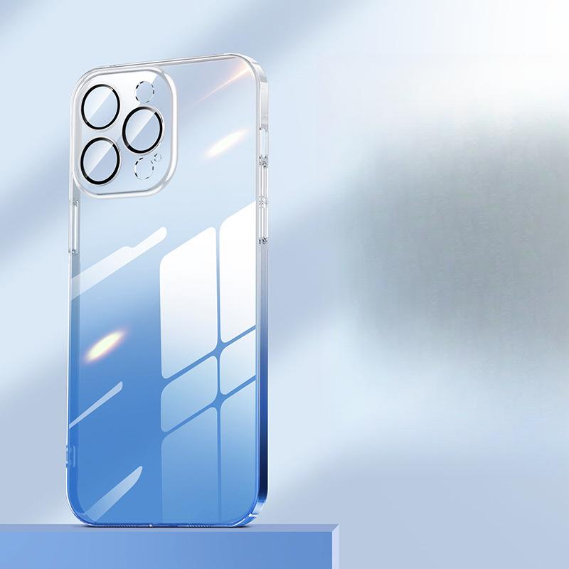 Suitable for IPhone15 Ultra-thin Phone Case Gradient, Apple 14proMax Anti-drop 13 Full Lens Film Protective Case