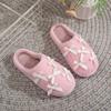 Fashion Cute Plush Shoes Winter Women's Fashion Bow Knot Warm Home Shoes Thicken Lightweight Comfortable Indoor Non Slip Cotton Slippers