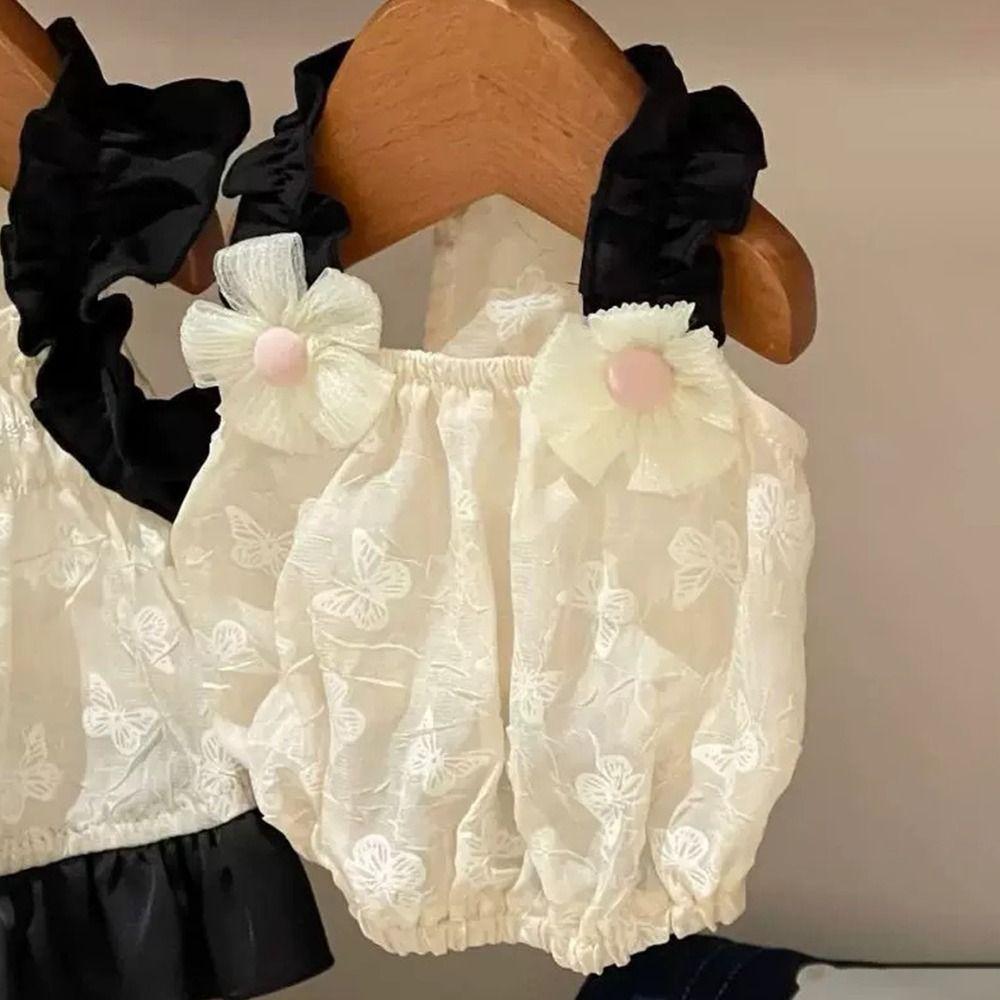Casual Polyester Dog Sling Dress Breathable XS~XL Ins Pet Clothes Pet Costume Pet Floral Bubble Skirt Spring/Summer