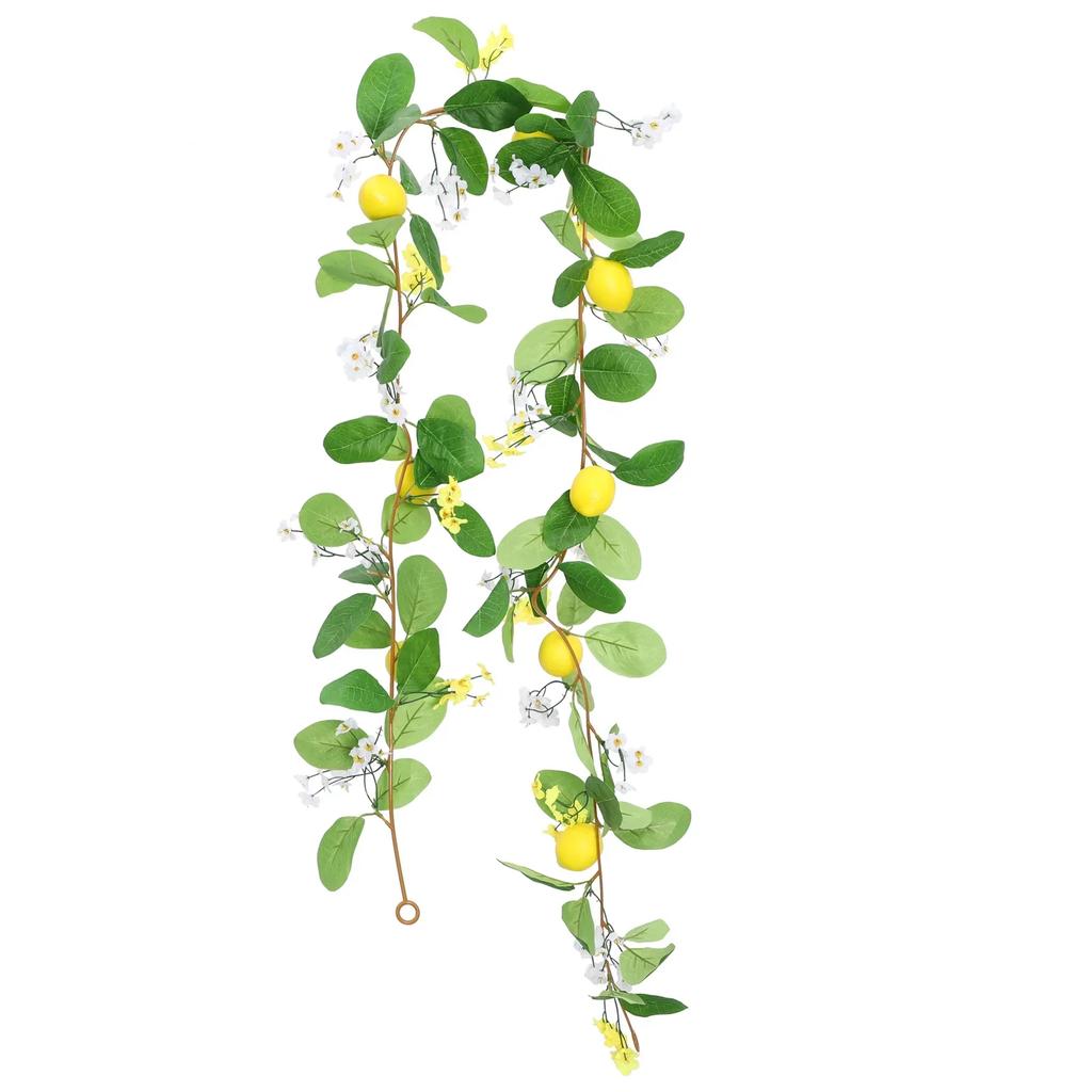 Artificial Greenery Vine With Faux Lemons Front Door Wall Decor Never Wither Vivid Natural Home Pendant Simulation Lemon Rattan