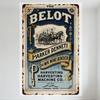 Vintage 'The Belot' by Parker Denneti Metal Tin Sign Horse-Drawn Carriage Design for Bar Pub Home Wall Decor Historical Aged Met