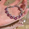 Elegant Zircon Love Heart Flower Bracelet for Women: Fashionable & Versatile Hand Jewelry