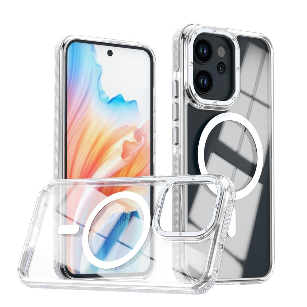 KEYSION HD Transparent Magnetic Case for MagSafe for OPPO Reno 14 F 5G 13 F 4G 12 F 5G Clear Shockproof Phone Back Cover