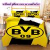 football Logo Pattern Bedding Quilt Set Quilt Cover Pillowcase Home Decoration Birthday Gift (1*duvet cover+ 2*pillowcase, without core)