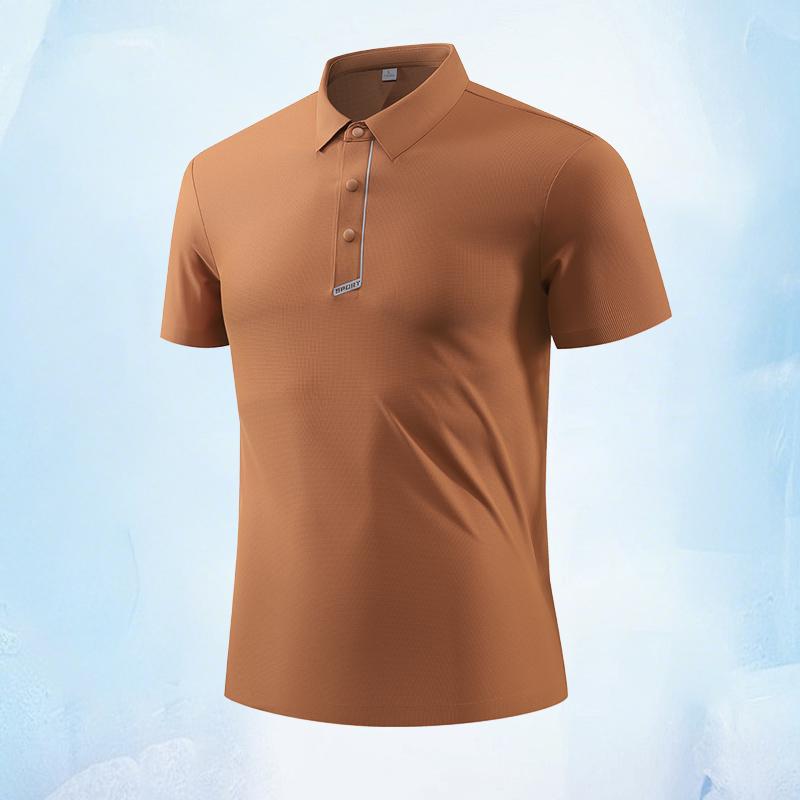 Solid Color Short Sleeved Polo Shirt Short Sleeved T-shirt for Men, Simple Business Casual Men, Lapel T-shirt