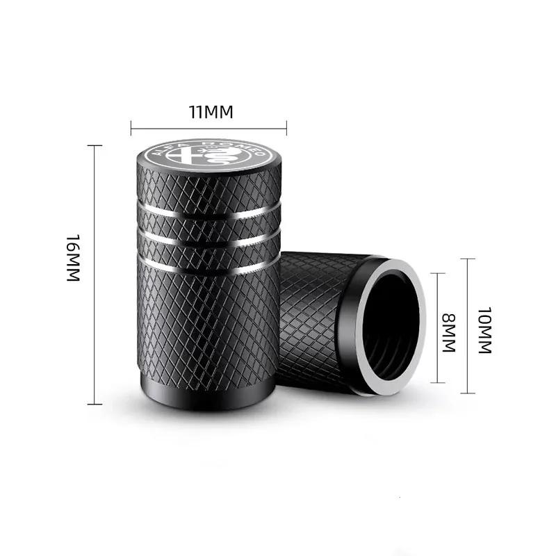 Hub Caps 4Pcs Car Wheel Tire Valve Caps Air Stem Covers For Alfa Romeo STELVIO Giulia 159 Giulietta 147 Mito 156 MTO Sportiva AcEP3