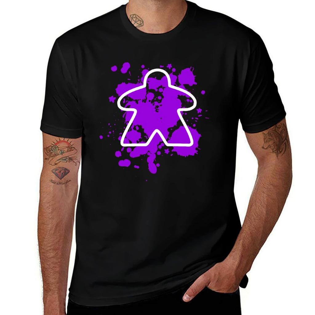 Abstract Meeple - Purple T-Shirt t shirts designer black cotton t-shirt plain for man package t shirt for man T-Shirt