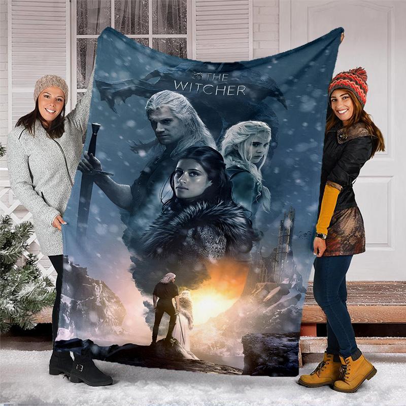 1pc The Witcher Theme Blanket - Digital Print, Polyester, Cozy for All Seasons, Perfect for Outdoor, and Travel
