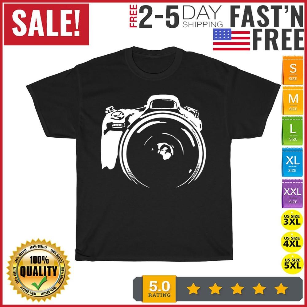 

Camera DSLR Ultra Wide-Angle Lens Photographer Vintage T Shirt Men Women Fashion L