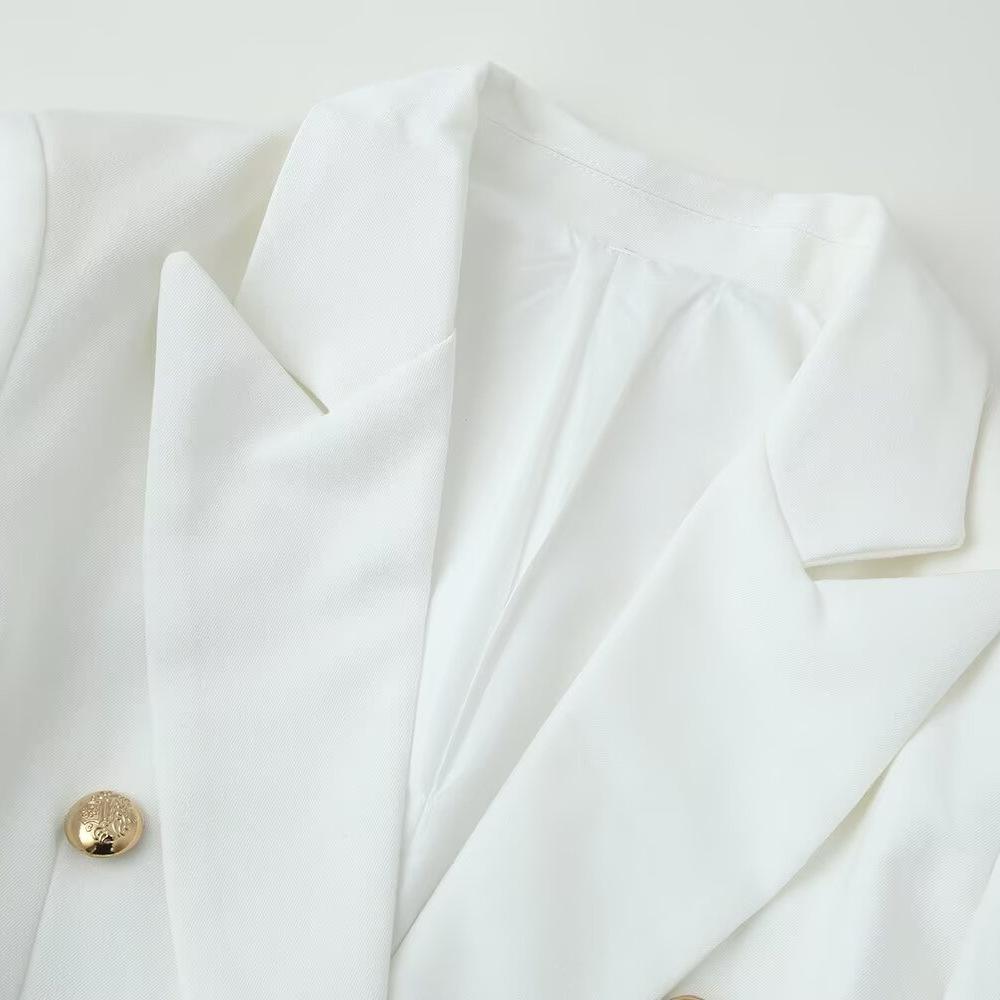 New Fashionable Metal Double-breasted Decorative Casual Blazer Jacket