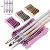 5 Grids Nail Art Painting Brush Holder Nail Brush Rack Painting Pen Rest Holder Stand UV Gel Brush Display Holder Manicre Tools