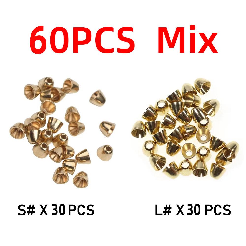 50 Stück Messing Conehead Perlen Fliegenbinden Materialien für Tubenfliegen Woolly Buggers Streamer Salzwasserfliegen Forellenangelköder