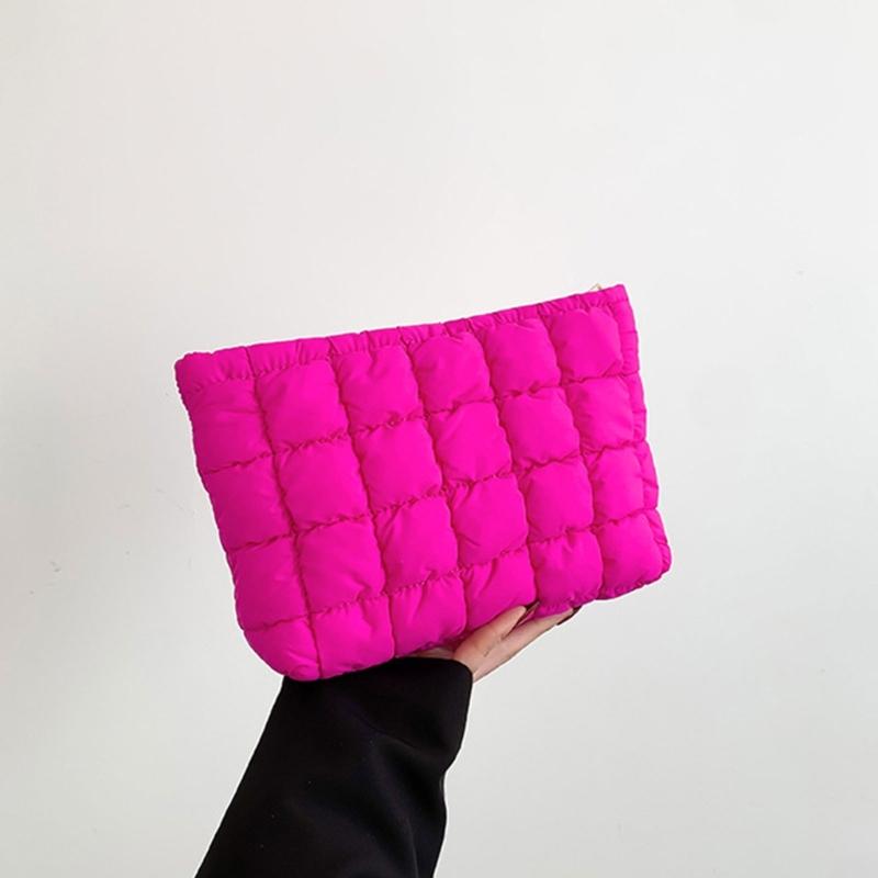 Stylish Pleated Handbag And Cosmetic Pouch For Women Practical Makeup Bag Suitable For Parties And Everyday Use