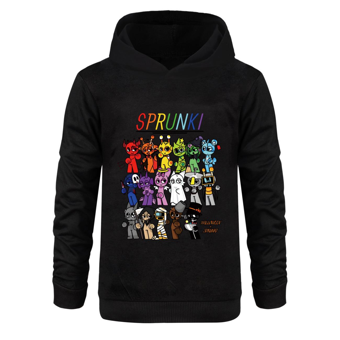 

Детская толстовка с капюшоном 3D Sprunki свитер Детский свитер 140cm чёрный