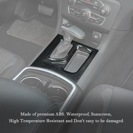 4pc Center Console Gear Shift Panel Trim Cover For Dodge Charger 15+Carbon Fiber