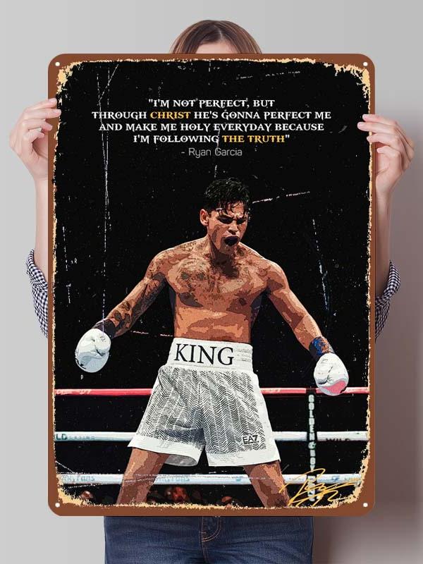 Ryan Garcia Boxer Metal Signs Aesthetic Room Decor Men Custom Boxing Poster Tin Plates for Man Cave Wall Art Vintage Metal Plate