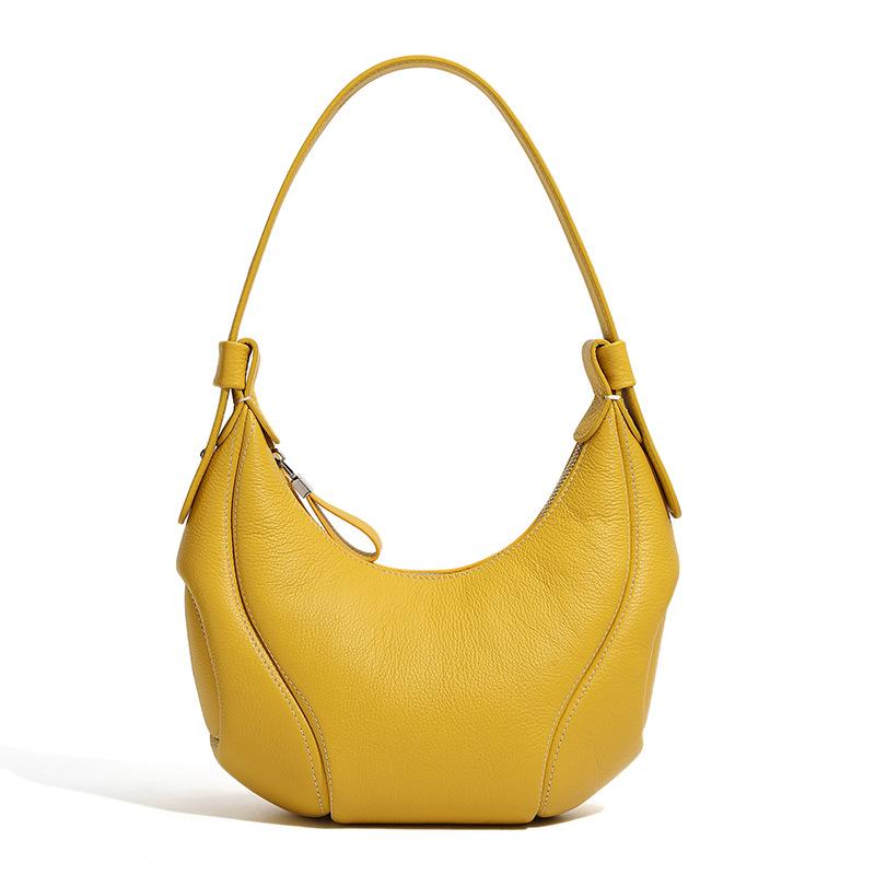 Baseball Underarm Bag, Women's Niche Retro Crescent-shaped Single-shoulder Crossbody Bag, Leather Women's Bag