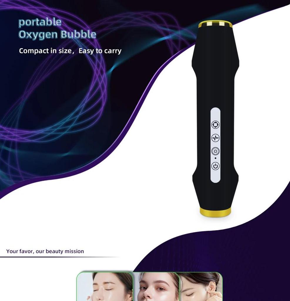 2025 Ulepszenie Pióro z Pęcherzykami Tlenu CO2 Tlen Przenośna Maszyna do Twarzy do Pielęgnacji Skóry, Zabieg na Twarz Żelem CO2, SPA na Twarz Piękno Tlenowe