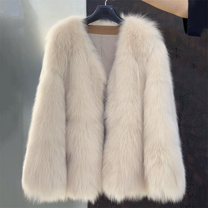 Fashion New Arrivals Faux Fur Material Women's Warm Coat Mid-Length Thickened Warm Luxury-inspired Coat Versatile and Stylish