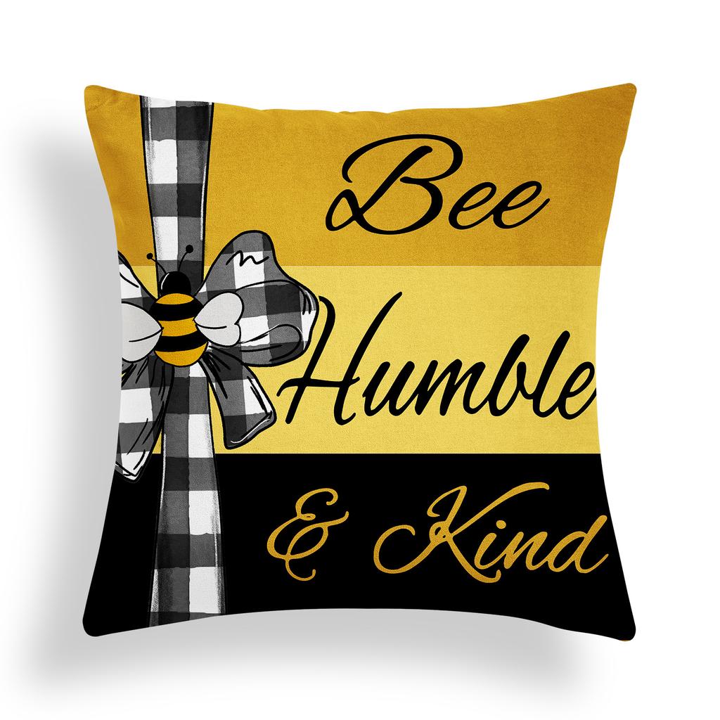 Bee Day Printed Pillow Spring and Summer Plant Flower Cushion Living Room Sofa Home Decoration Pillow