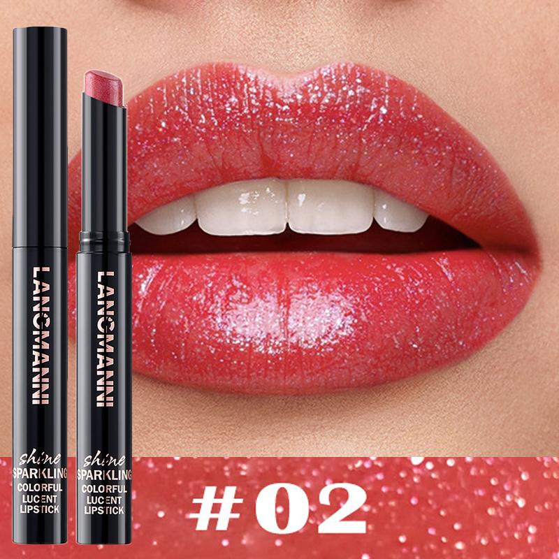 Rossetto perlescente al diamante, impermeabile, a lunga tenuta, antiaderente, opaco, vellutato, lucido, labbra rosse sexy, cosmetici per il trucco