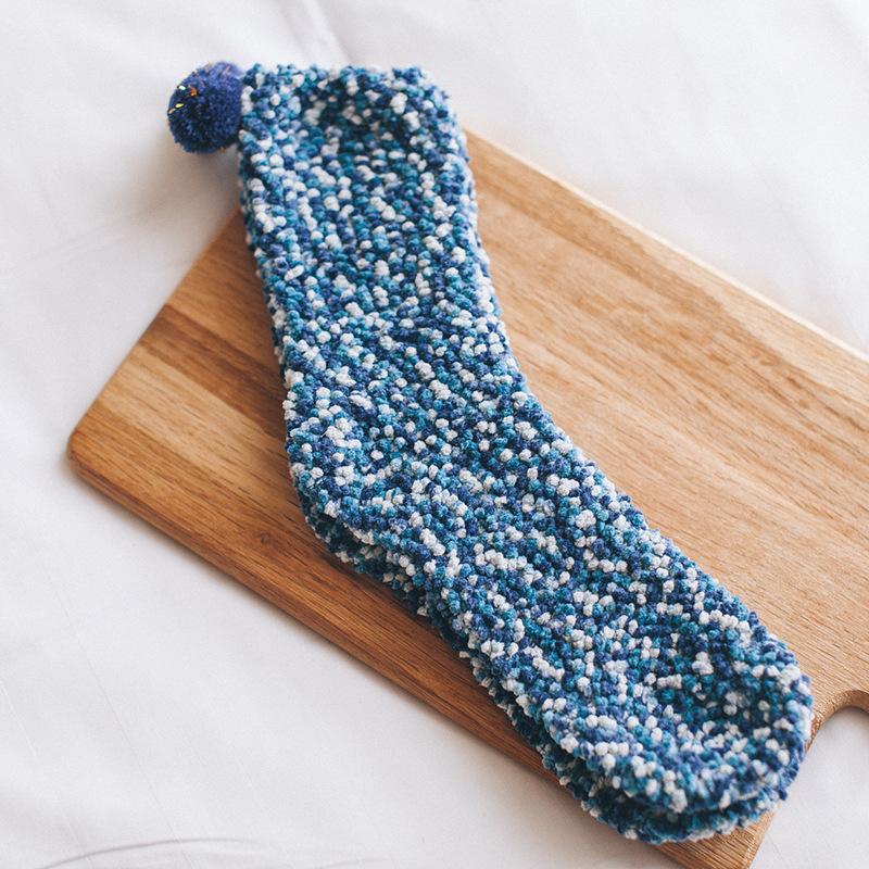 

Женские зимние теплые пушистые носки ярких цветов для дома, толстые пушистые носки для сна, рождественский подарок, коралловые бархатные носки для торта