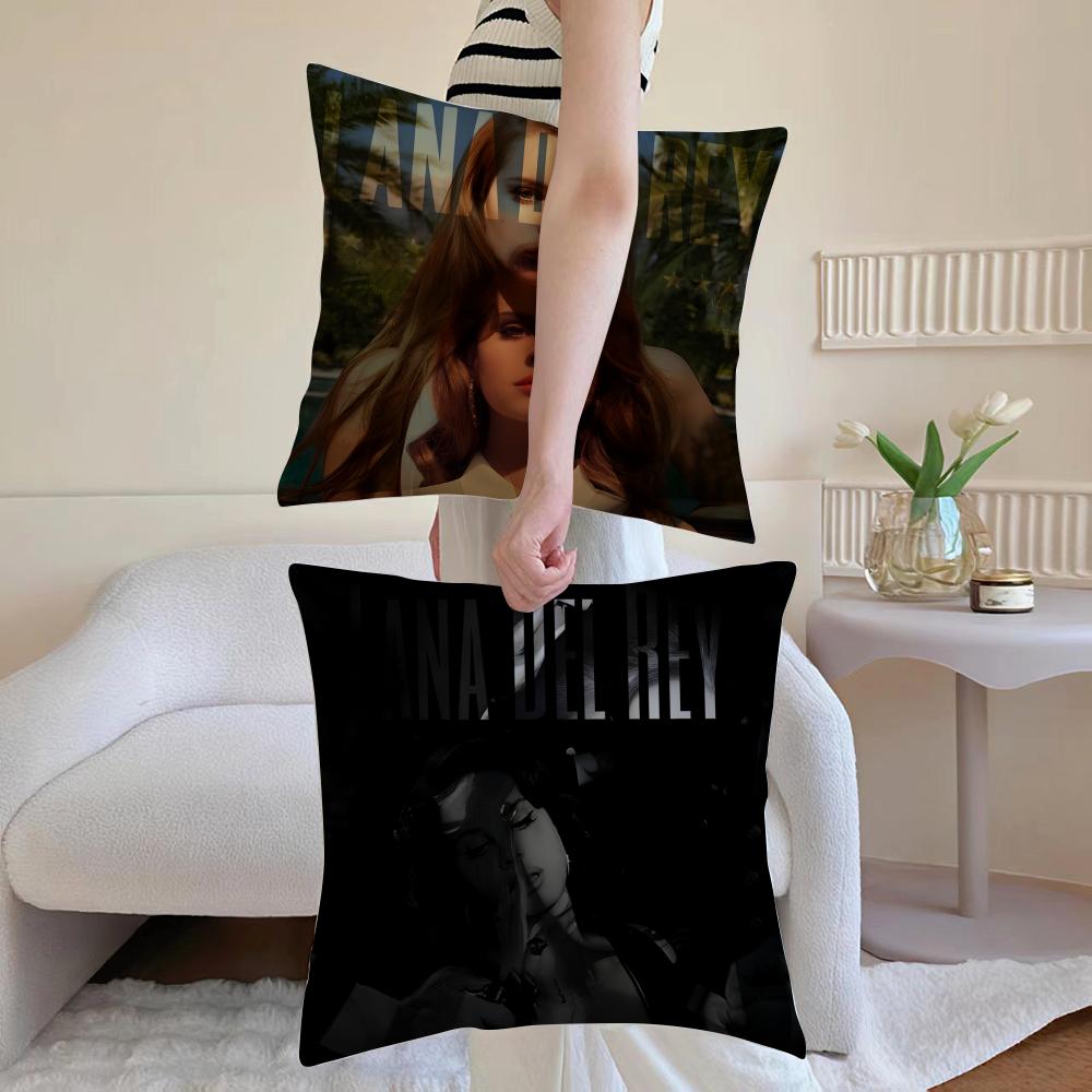 Singer L-Lana Del Rey Cushion Cover Anti-dustmite Pillowcase Invisible zipper silky short plush Sofa cushion cover