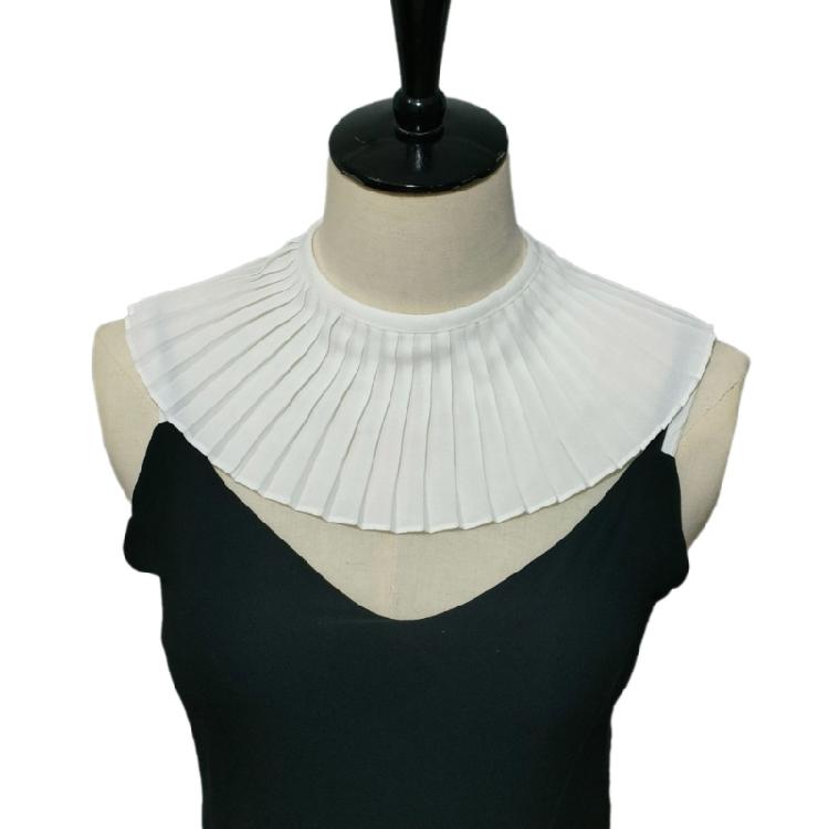 Detachable False Collar Women Girl Elegant Pleated Ruffle Chiffon Shawl Scarf
