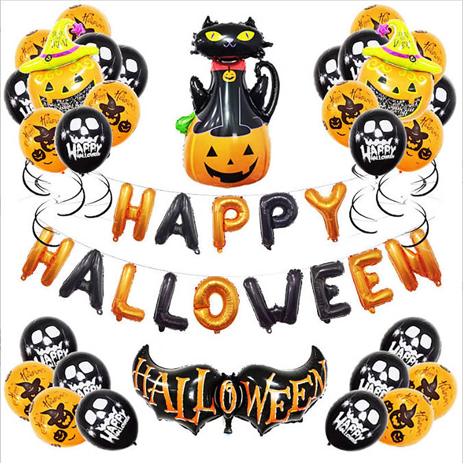

Halloween Party Ba-lloon Set KTV Bar Party Ball-oon Halloween Decoration One Size