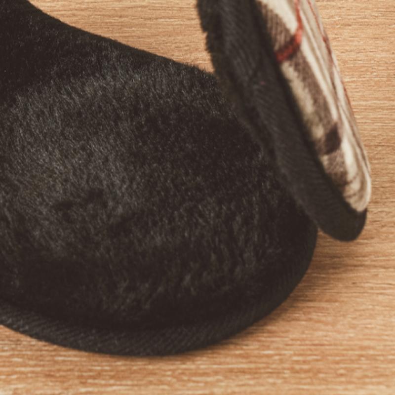 Daiso Check Pattern Earmuffs Brown