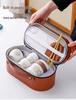 Portable Travel Kung Fu Tea Set: Compact Ceramic Teapot & Gaiwan for Outdoor Camping and Tea Enjoyment. Perfect Gift for Tea Lovers.