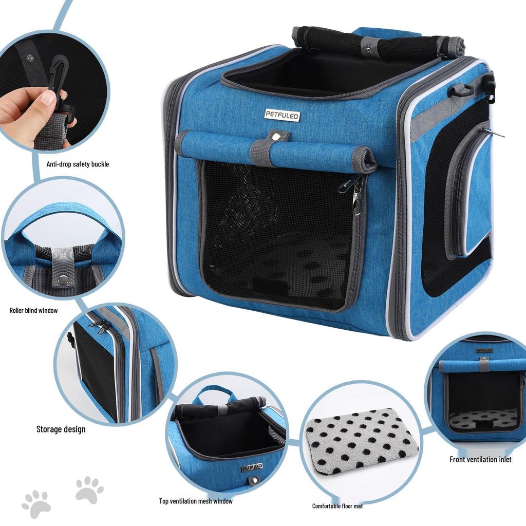 FULED Large Capacity Foldable Bicycle Basket for Pets